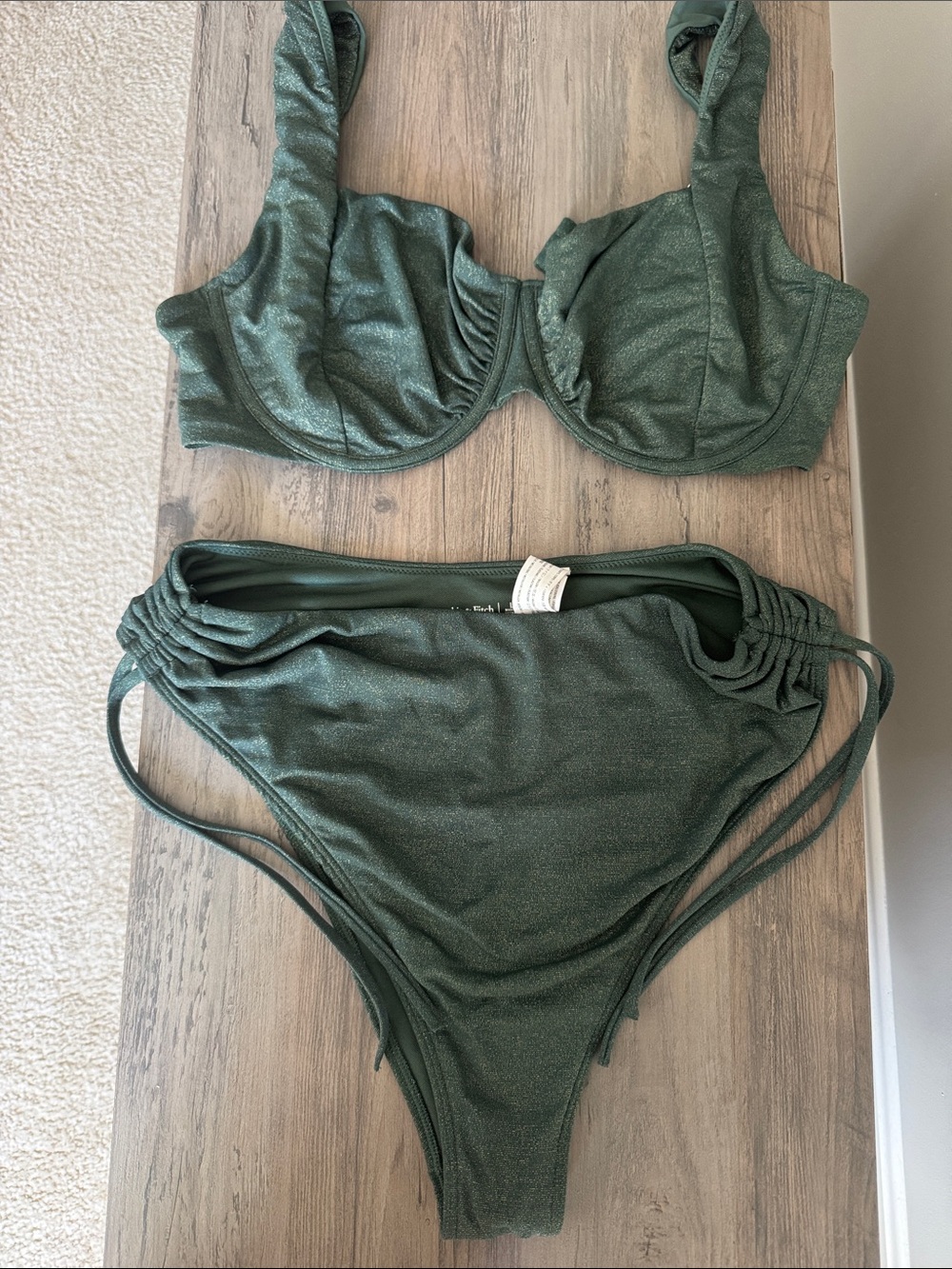 Abercrombie & Fitch Green Shimmer Underwire Bikini